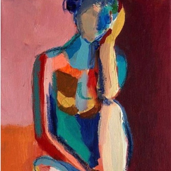 DAYDREAM ll 8x10 Print Abstract Figure Study Woman Expressive Portrait Painting - Picture 1 of 3